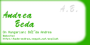 andrea beda business card